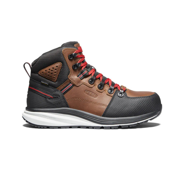 Keen Men’s Red Hook Tobacco/Black Waterproof Boot (Carbon Toe)