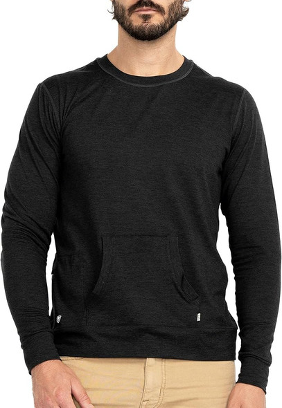 Ejis Men's Conquest Athletic Crew Heather Black Pullover