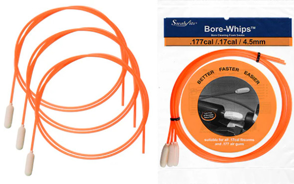 Swab-Its .17cal/.177cal/4.5mm Air Rifle Gun Cleaning Bore-whips™ 12/Pack