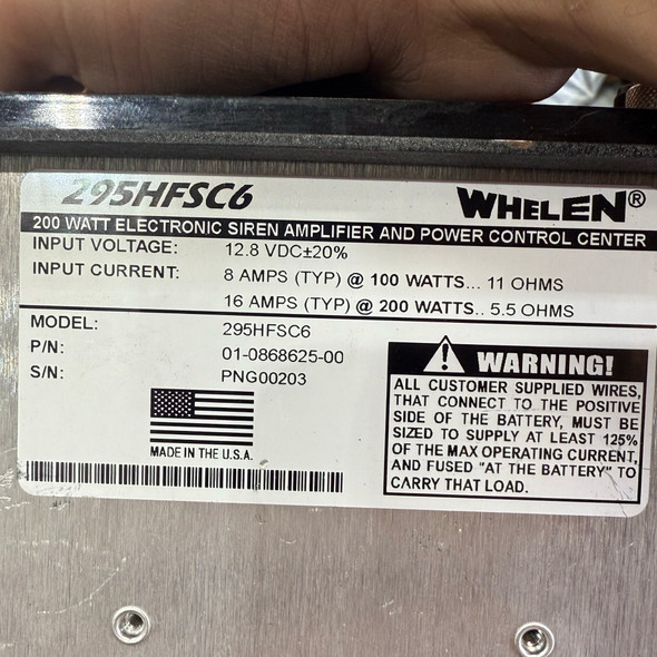 Whelen 295 Siren and Light Controller - 295HFSC6, Police Trade