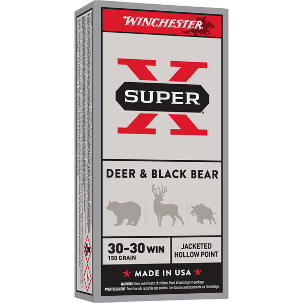 Winchester Super-X 30-30 Winchester 150gr Jacketed Hollow Point Brass Cased 20 Rounds