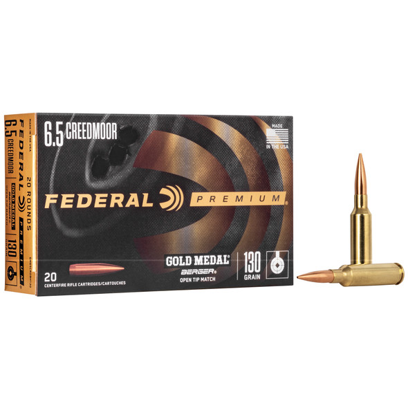 Federal Gold Medal Berger 6.5 Creedmoor 130gr Berger AR Hybrid OTM 20 Rounds