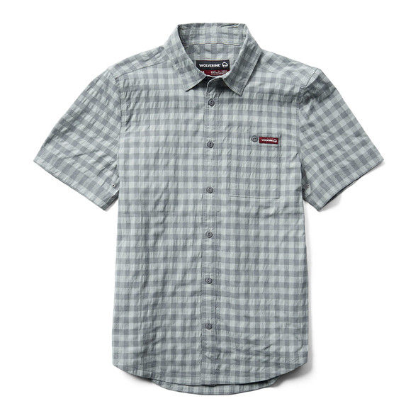Wolverine Men's Grayson II Short Sleeve Chambray Concrete Shirt