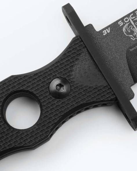 Benchmade SOCP CPM-3V Black Double Edge Combo Blade Dagger 7" Fixed Blade Black Knife