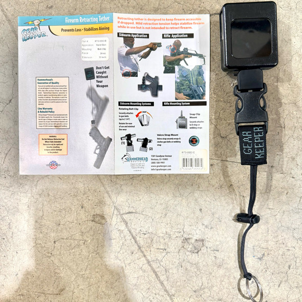 Gear Keeper Firearm Retracting Tether, Super Force Rotating Belt Clip