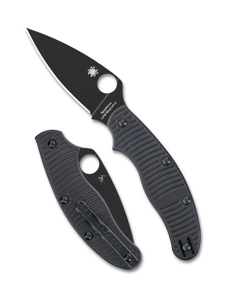 Spyderco C94GMCBKP UK Penknife Salt Black G-10 CPM MagnaCut Black Blade 2.9" Plain Edge