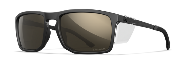 Wiley X Axe Sunglasses Captivate Polarized Tungsten Mirror/Matte Black Frame