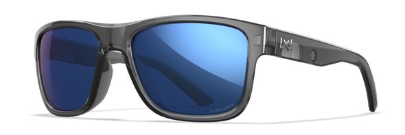 Wiley X Ovation Sunglasses Gloss Crystal Dark Grey/Captivate Polar Blue Mirror