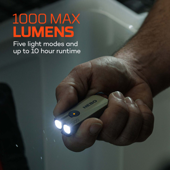 Nebo 1K Lumens EDC Compact Powerful Pocket and Cap Light