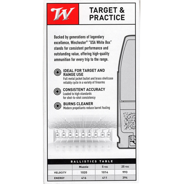 Winchester USA 40 S&W Ammo 180 Grain Full Metal Jacket Q-Loads - 500 Rounds