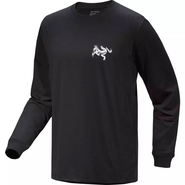 ArcTeryx Kragg SL Cotton Bird Tile LS Men's T-Shirt Black / Arctic Silk