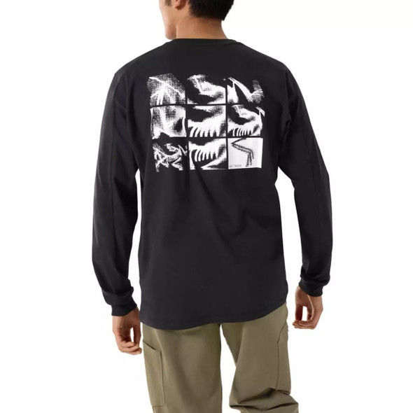 ArcTeryx Kragg SL Cotton Bird Tile LS Men's T-Shirt Black / Arctic