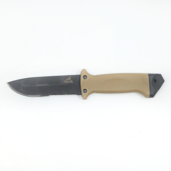 Gerber LMF II Drop Point Serrated Fixed Blade Infantry Knife - Brown, Open Box