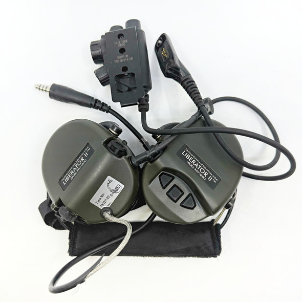 TCI Liberator II Behind-the-Head Tactical Headset 76327-02 + Alpha PTT, Police Trade