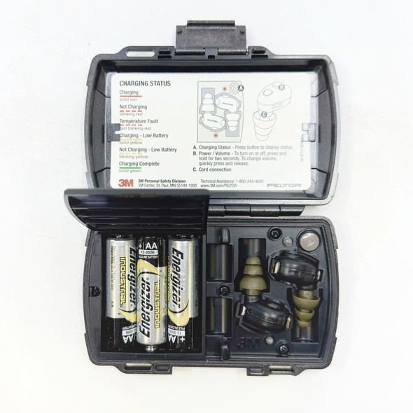 3M Peltor TEP-100 Tactical Earplugs w/ Charging Case, New/Old Stock