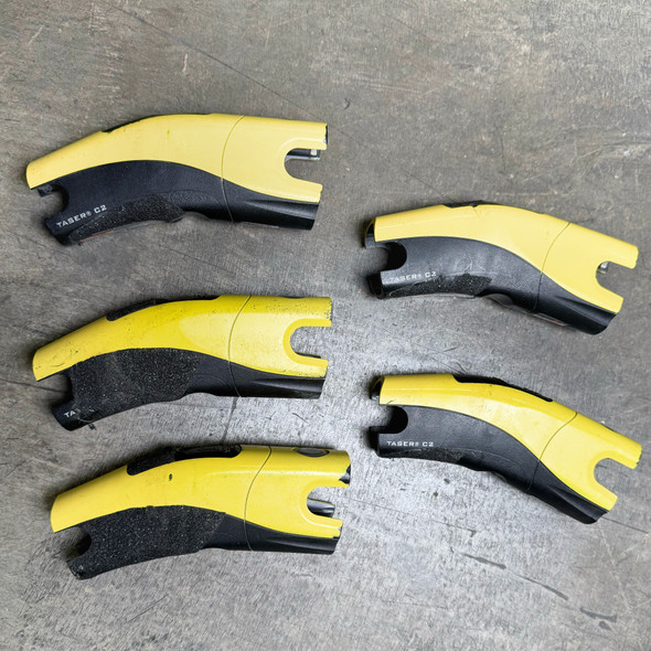 Lot of 5 pcs, TASER C2 OEM Body Shell Halves, Replacement Housing Grips - Yellow & Black, Police Trade