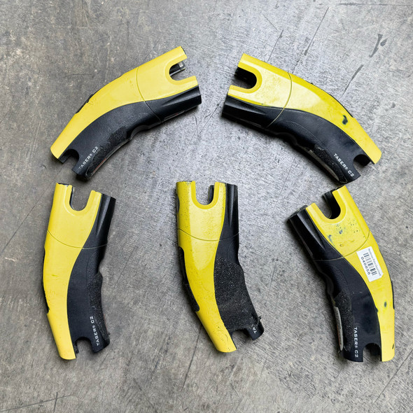 Lot of 5 pcs, TASER C2 OEM Body Shell Halves, Replacement Housing Grips - Yellow & Black, Police Trade