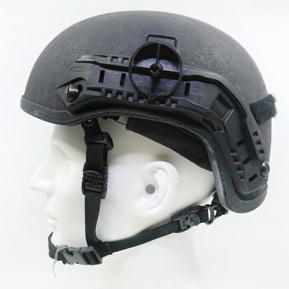 3M Ceradyne Gunfighter MPAG/MCIP Ballistic Helmet, NIJ IIIA Black High Cut w/ NVG Shroud & Side Rails, Size L, Police Trade