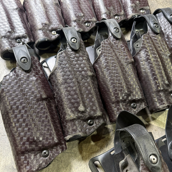 Safariland ALS/SLS Mid-Ride Level III Retention Duty Holster, Brown Basketweave, Right Hand, Police Trade
