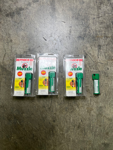 Lot of 4pc Mace 80146 Muzzle Dog Repellent, Expired, Open Box