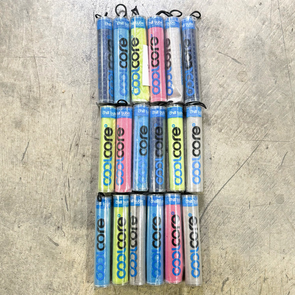 Lot of 18 pcs, Assorted Coolcore Chill Tube Cooling Towel, New/Old Stock