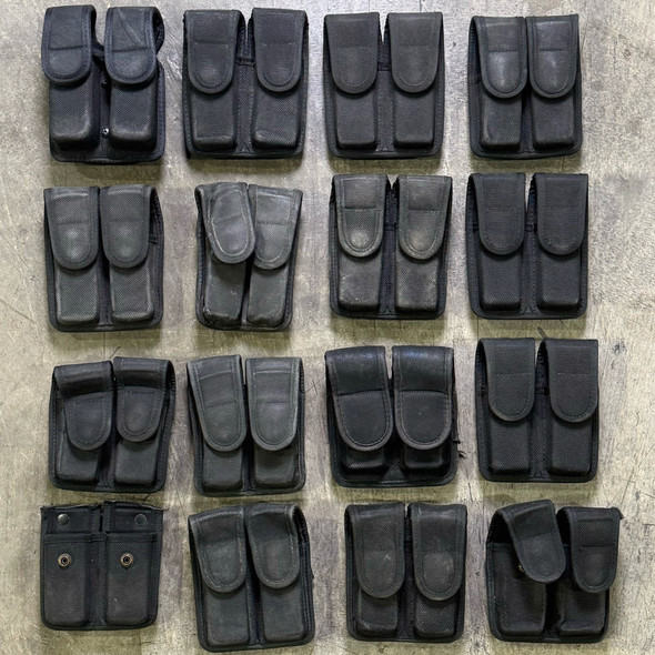 Lot of 21 pcs, Assorted Police Duty Double Magazine Pouches, Police Trade