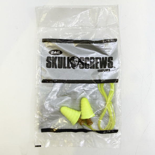 Lot of 110 pcs, 3M E-A-R Skull Screws Corded Foam Earplugs, Yellow, New/Old Stock