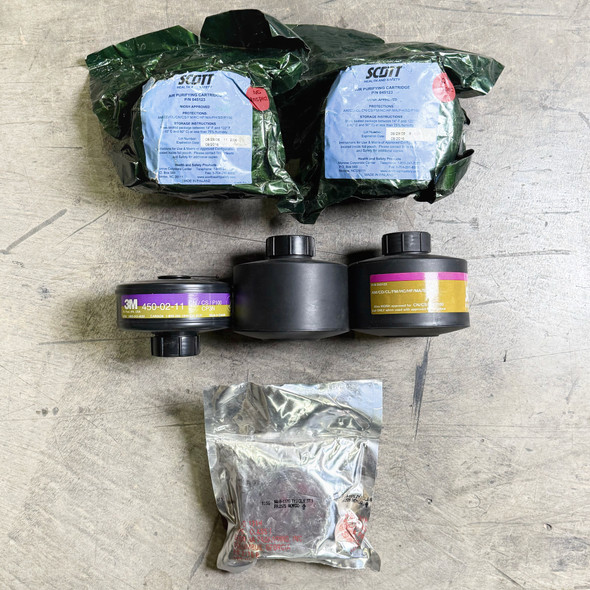 Lot of 6 pcs, CBRN Gas Mask Filter Cartridges, Expired, Police Trade