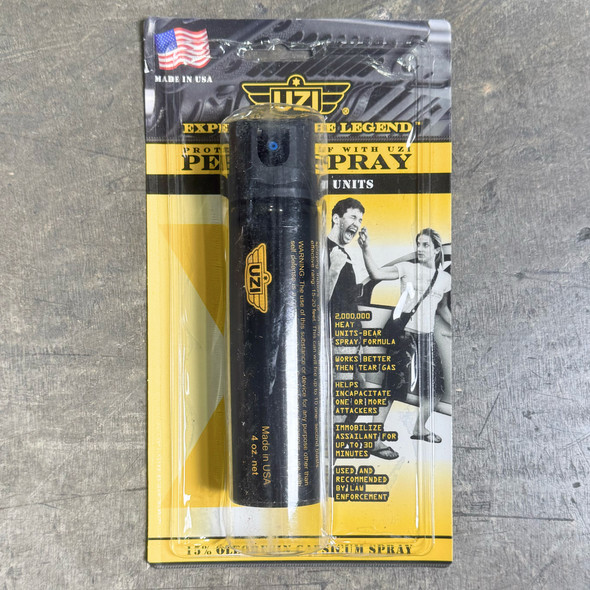 UZI 4 oz Flip-Top Pepper Spray Self-Defense Spray, New/Old Stock
