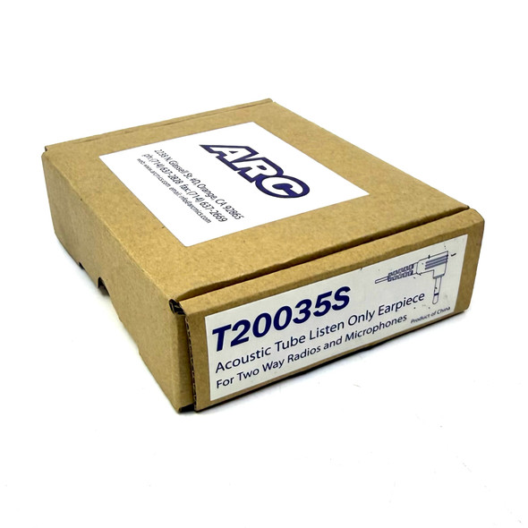 ARC T20035S Acoustic Tube Listen-Only Earpiece, 3.5mm Connector for Two-Way Radios and Speaker Mics