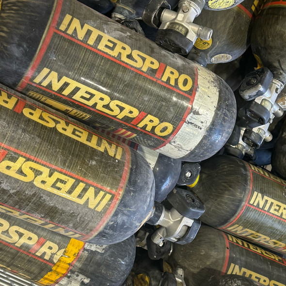 Interspiro Firefighter Carbon Fiber SCBA Tank, Training Prop 4500 PSI, Fire Department Trade