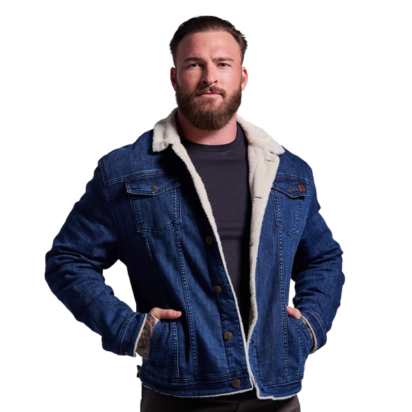 Born Primitive Men's FLEX Stretchy Pioneer Jacket 2.0, Vintage Dark Wash