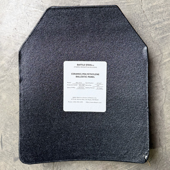 Battle Steel NIJ Level III+ Ceramic/Polyethylene Ballistic Panel, Open Box