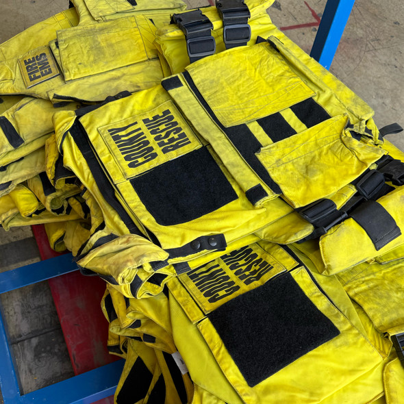 Second Chance Hi-Vis Yellow Tactical Vest Carrier, Level IIIA Soft Armor, Fire Department Trade