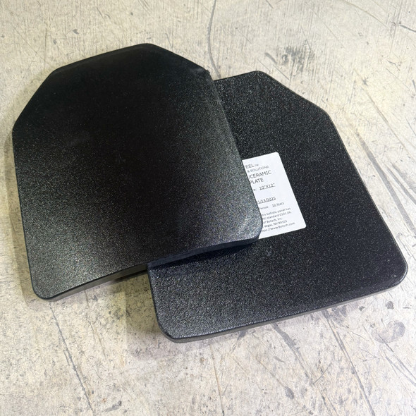 BattleSteel Model 893-1012, Level III+ Hard Armor Plate Set, 10x12 Polyethylene/Ceramic, Police Trade