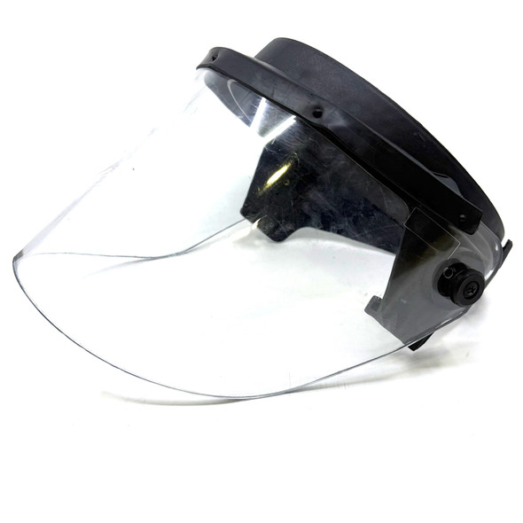 PASGT Riot Face Shield with Adjustable Head Strap, Full-Face Protective Visor for Law Enforcement & Crowd Control, Open Box