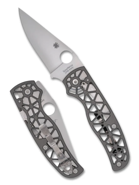 Spyderco C266ALP Edgerati Plain Edge Gray Aluminum Knife