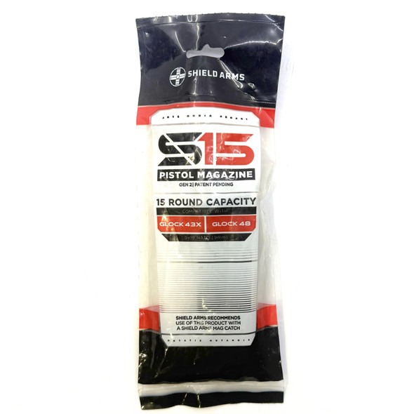 Shield Arms S15 Gen 1 9mm 15-Round Steel Magazine for Glock 43X & Glock 48, New/Old Stock