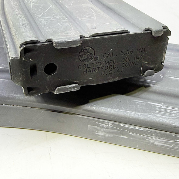 Colt 5.56 AR-15/M16 30-Round Magazine, Gray Aluminum, Green Follower, Police Trade