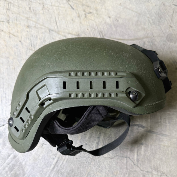 Tactical Level IIIA Ballistic Combat Helmet, ACH/MICH High-Cut Style, OD Green, ARC Side Rails & NVG Shroud Mount, Police Trade