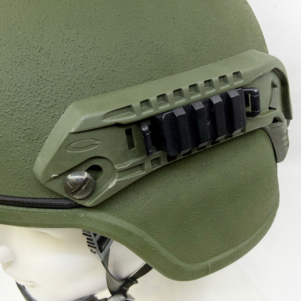 Ceradyne 3M Combat II L110 Ballistic Helmet LG OD Wilcox Shroud Ops-Core, Never Issued, Police Trade