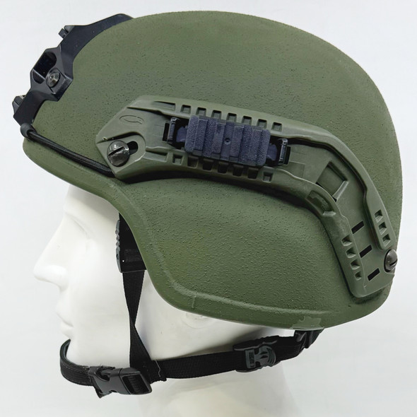 Ceradyne 3M Combat II L110 Ballistic Helmet LG OD Wilcox Shroud Ops-Core, Never Issued, Police Trade