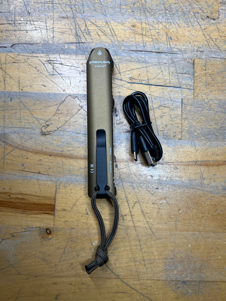 Streamlight Wedge Slim EDC Pocket Light w/ Charging Cable, Coyote, Open Box