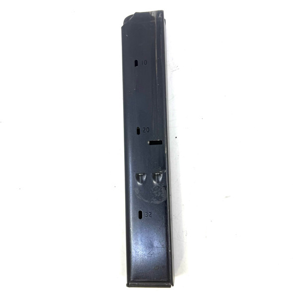 Uzi 9mm Extended Steel 32-Round Magazine, Aftermarket High-Capacity Uzi Sub-Gun Magazine, Police Trade
