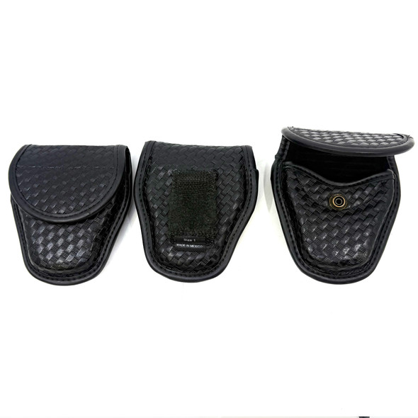 Bianchi AccuMold Elite Covered Handcuff Case, Basketweave, Hidden Snap, Police Trade