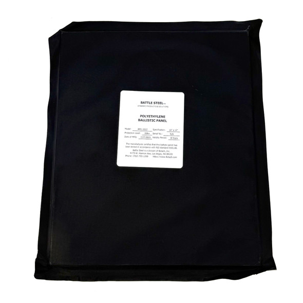 Battle Steel Polyethylene Flexible Ballistic Panel, 10"x12" Enhanced Ultra-Lightweight Protection, New/Old Stock