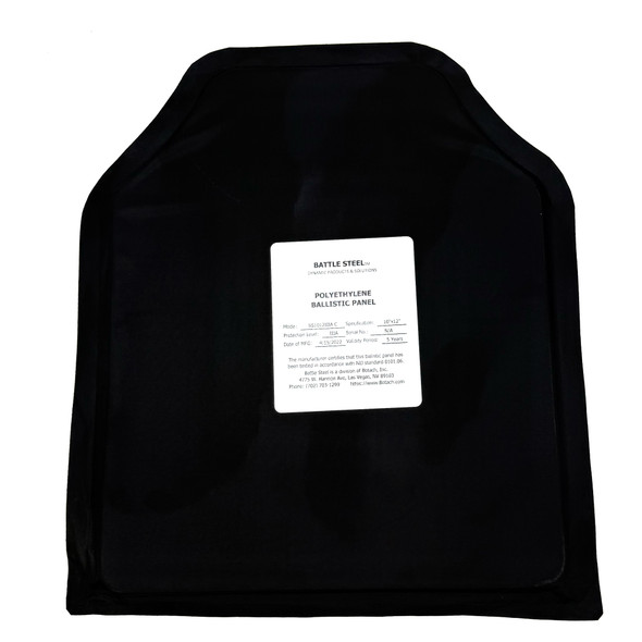 Battle Steel Flexible Polyethylene Ballistic Panel, 10"x12" Shooters Cut, New/Old Stock