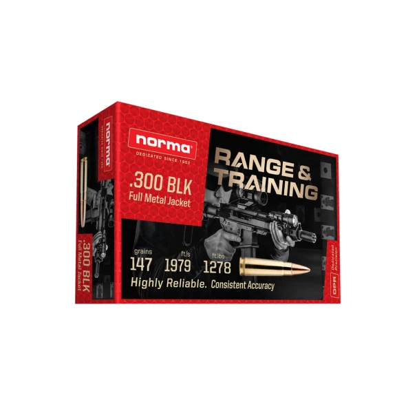 Norma Range & Training .300 Blackout Ammunition 147gr FMJ - 20 Rounds