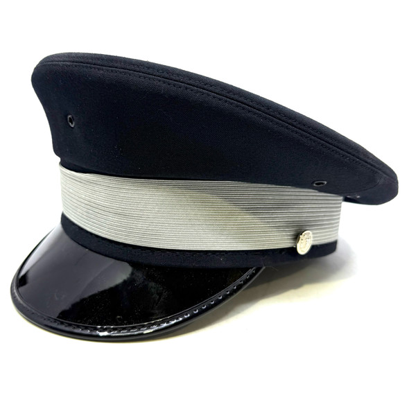 Kingform Cap Dress Uniform Officer Hat, Size 7½ Black/Silver, Never Issued, Police Trade