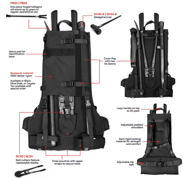 Rapid Assault Tools Active Threat Response Kit Breaching Tools & Ballistic Shield
